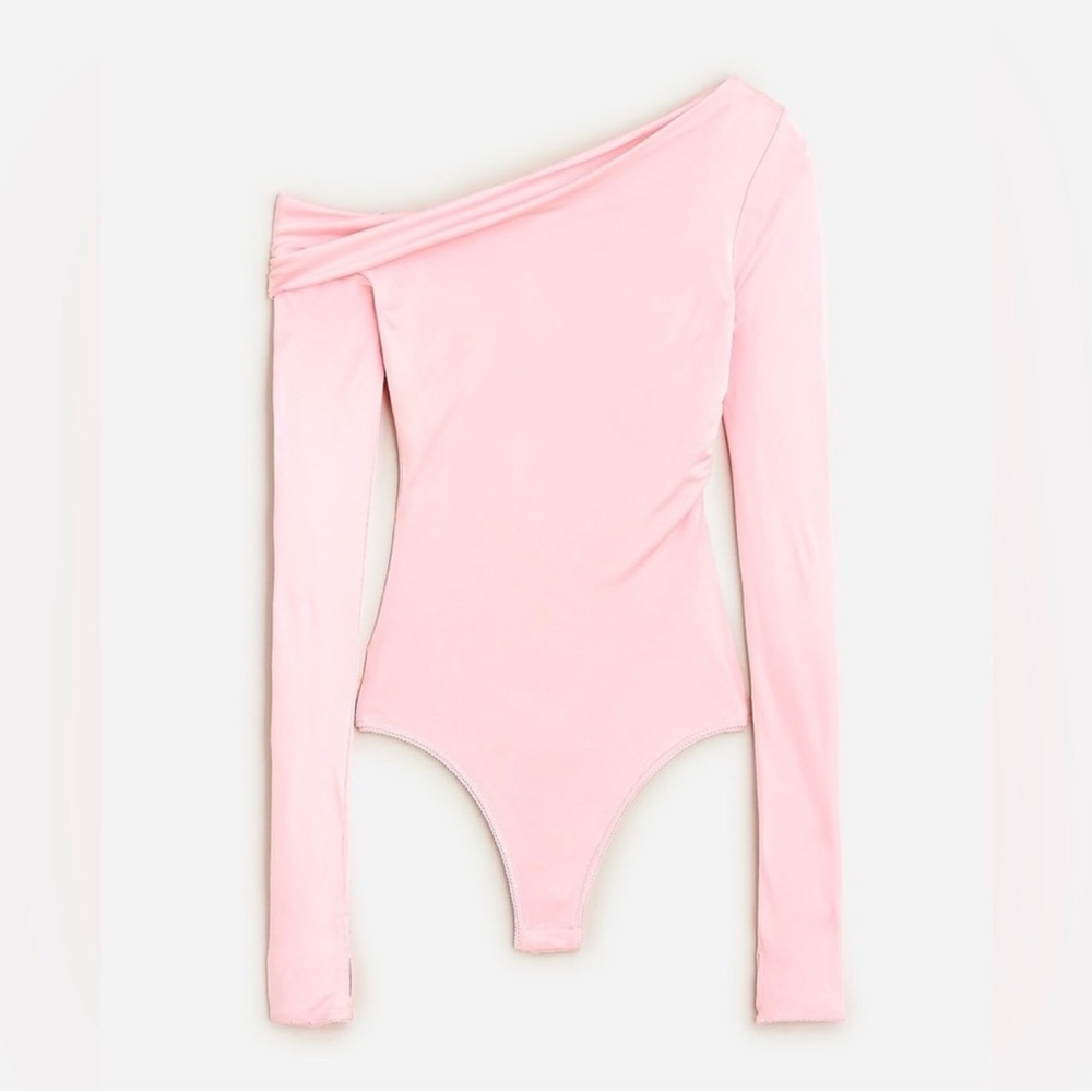 Anna October X J.Crew off-the-shoulder bodysuit light pink long sleeve blouse